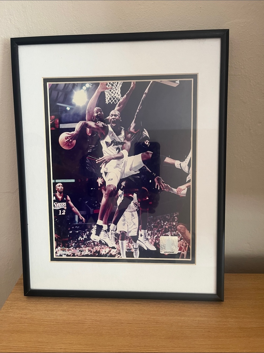 NBA Black and White Framed Basketball Action Print